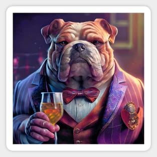 portrait of a bulldog boss Sticker